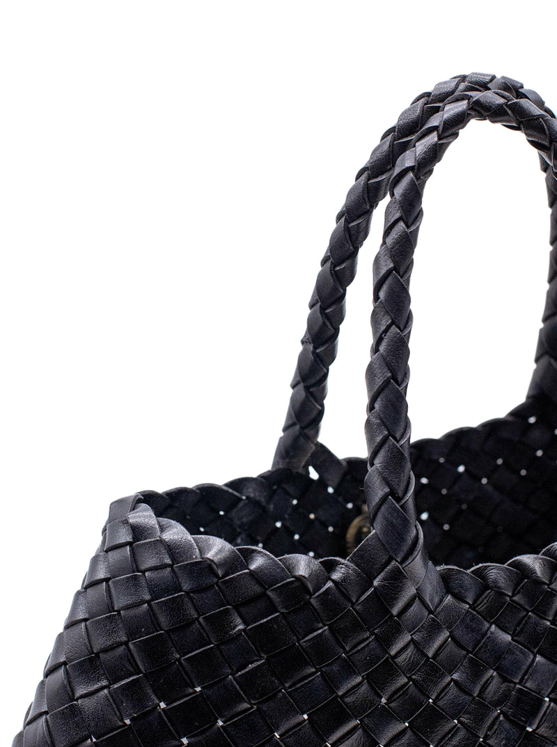 SANTA CROCE SMALL BLACK LEATHER BAG