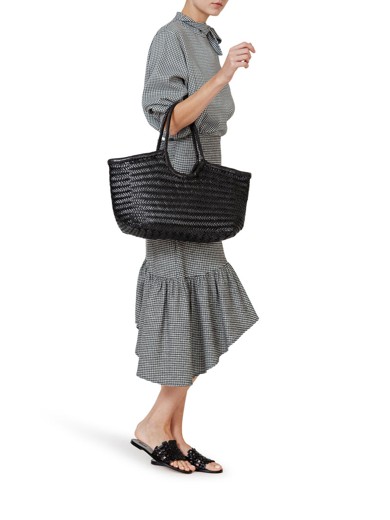 NANTUCKET BIG TOTE BAG IN WOVEN LEATHER