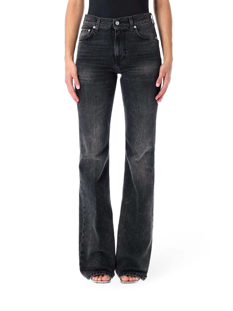 FIVE-POCKET JEANS IN WASHED DENIM