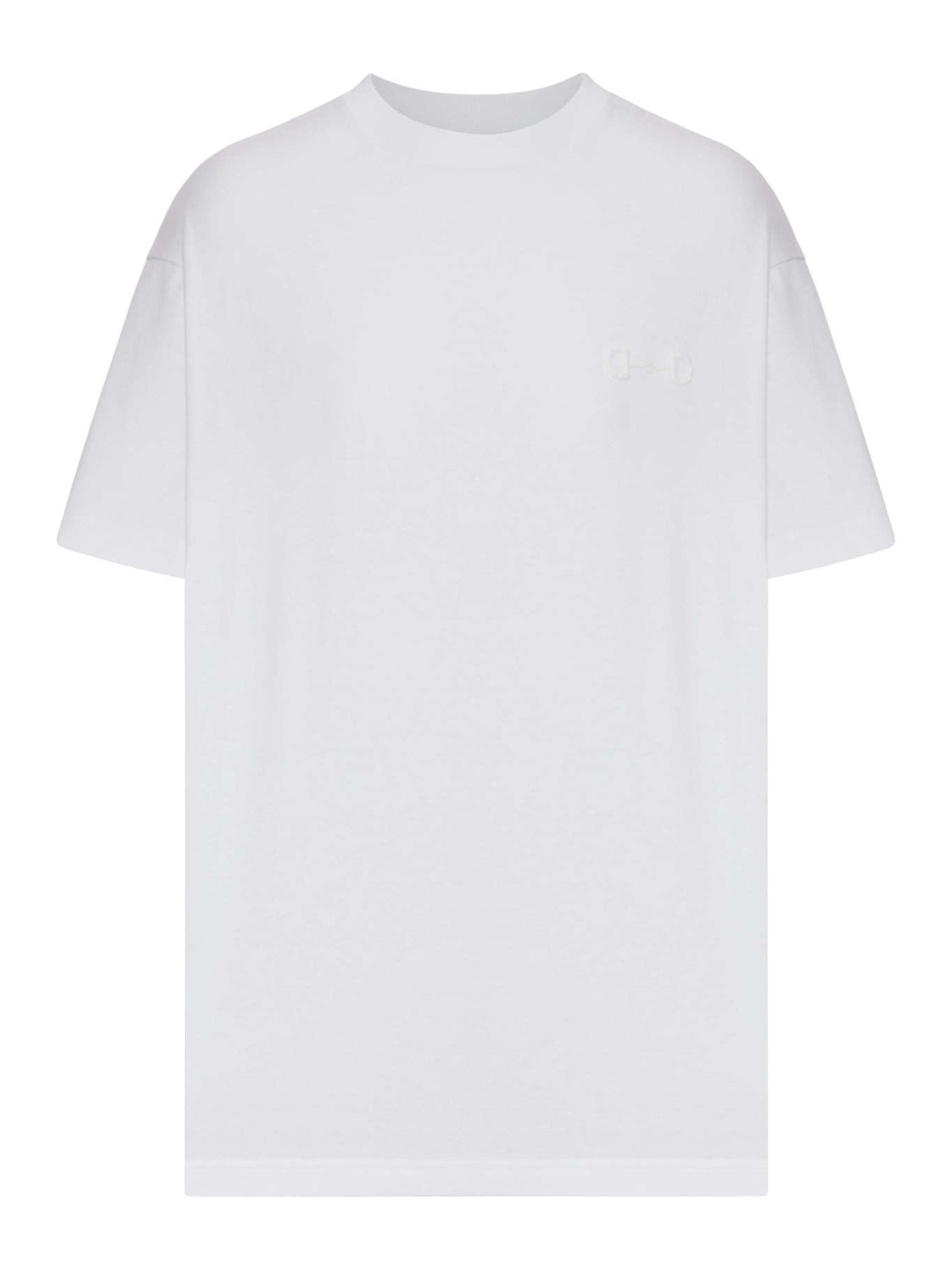 WHITE JERSEY T-SHIRT WITH EMBROIDERY