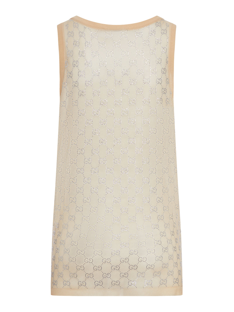 SILK TOP WITH ALL-OVER "GG" PATTERN