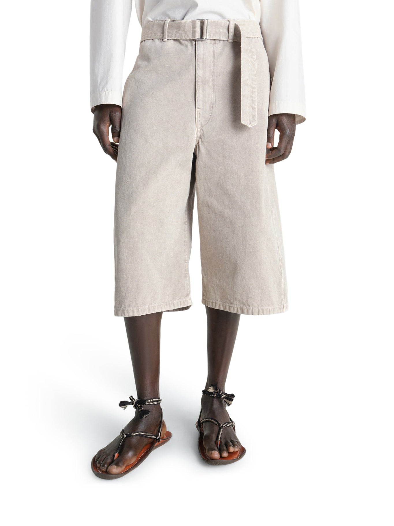 SNOW-EFFECT DENIM BERMUDA SHORTS