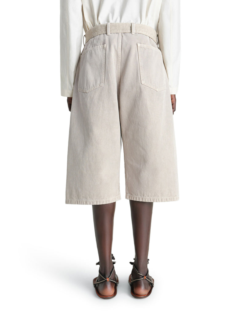 SNOW-EFFECT DENIM BERMUDA SHORTS