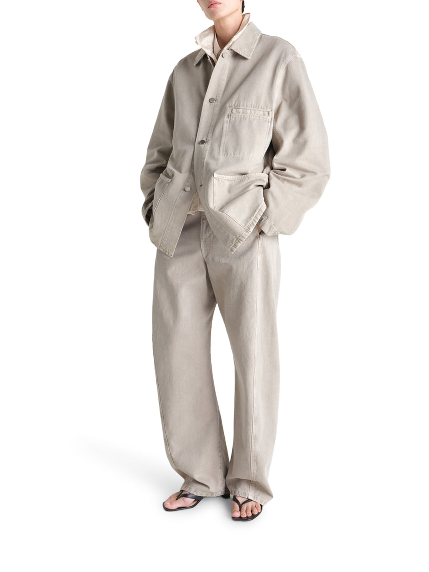 UTILITY OVERSHIRT IN SNOW BROKEN TWILL