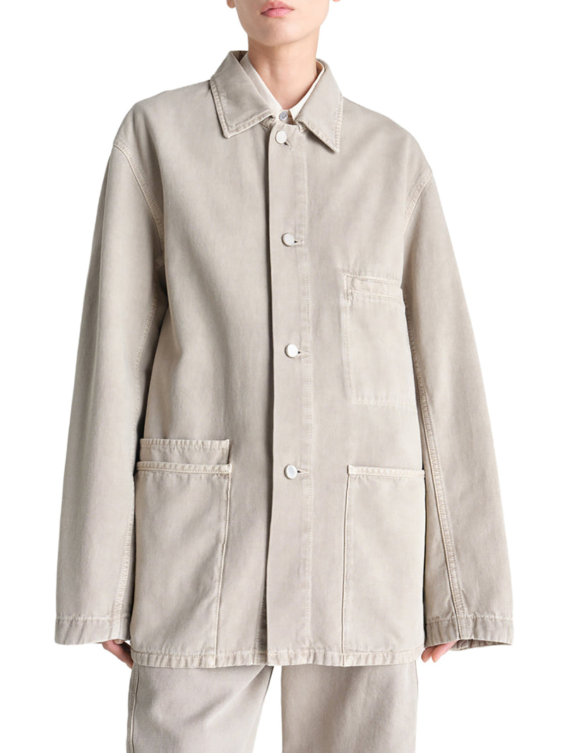 UTILITY OVERSHIRT IN SNOW BROKEN TWILL