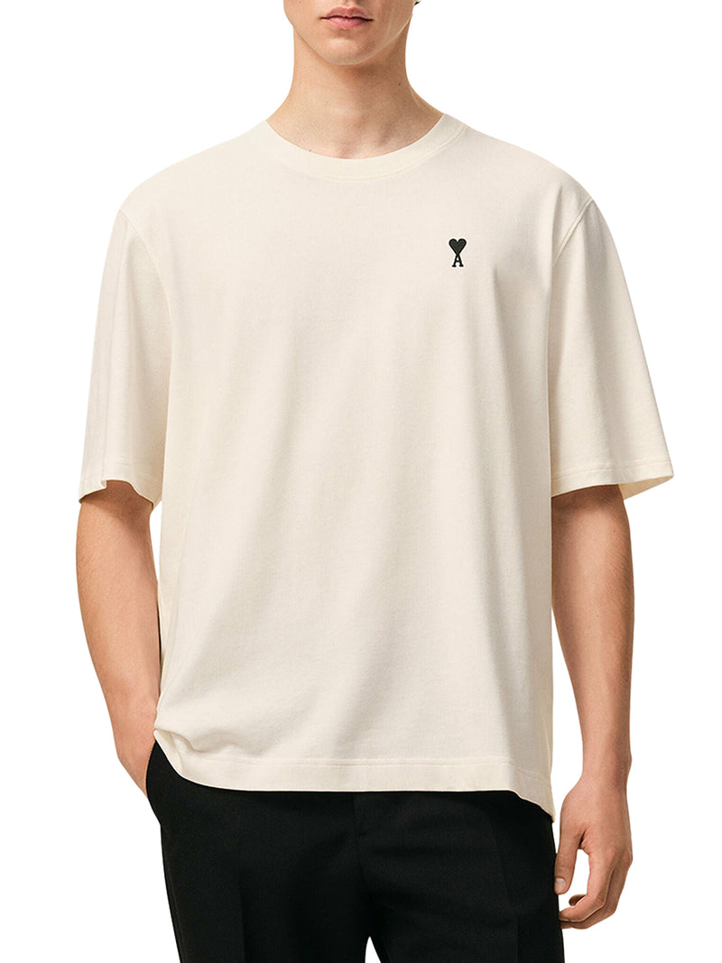 WHITE T-SHIRT WITH PLACE DES VICTOIRES PRINT IN COTTON