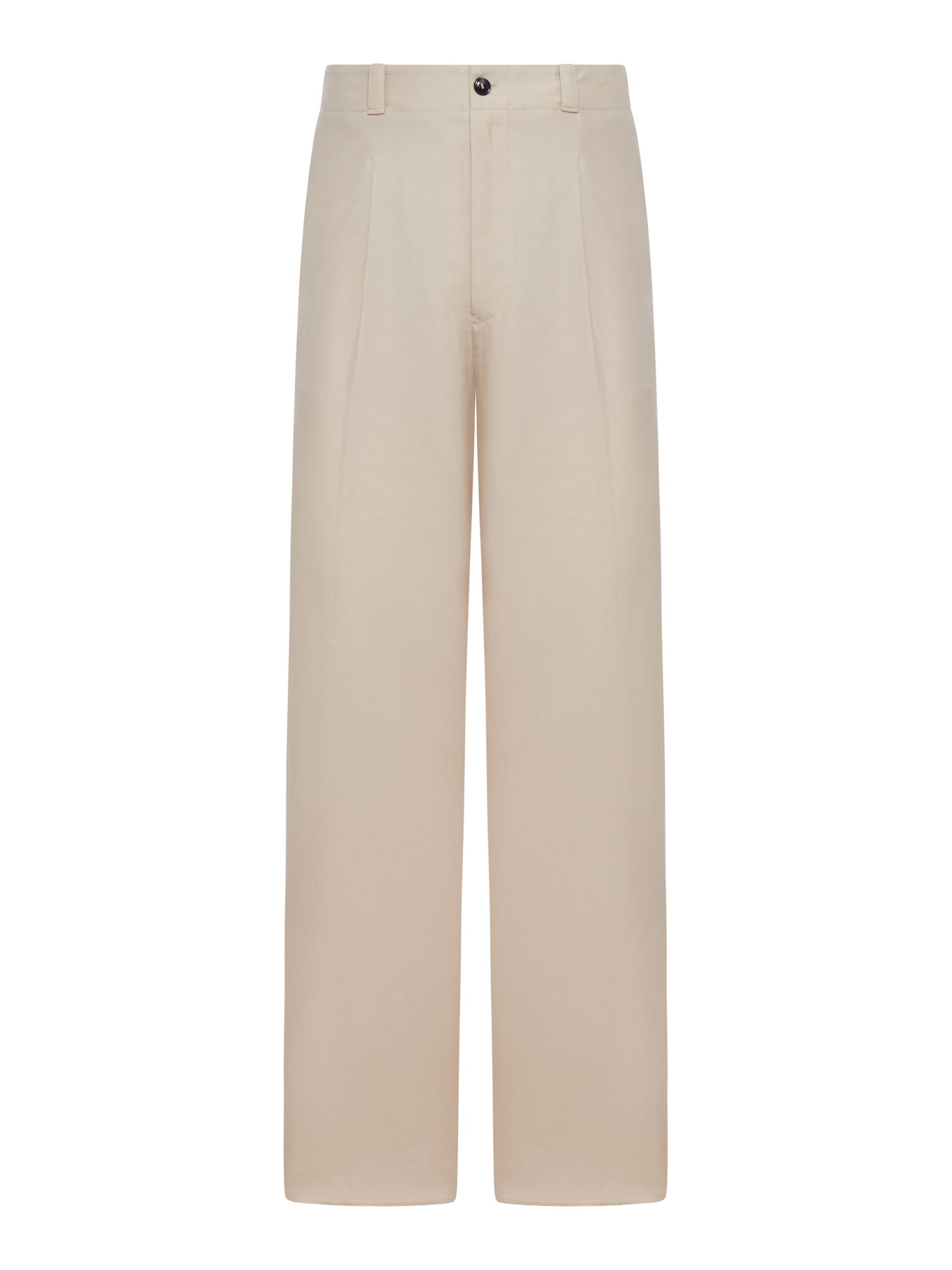 STRAIGHT-LEG TROUSERS IN LINEN BLEND