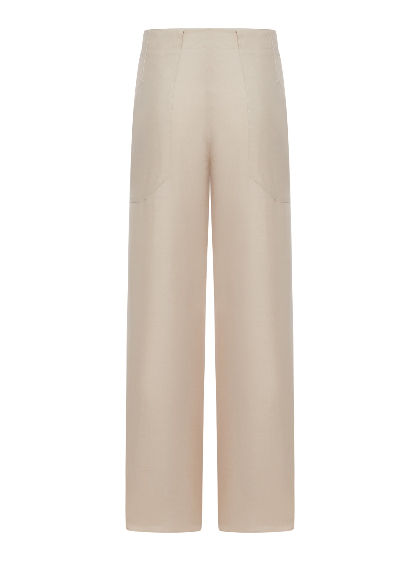 STRAIGHT-LEG TROUSERS IN LINEN BLEND