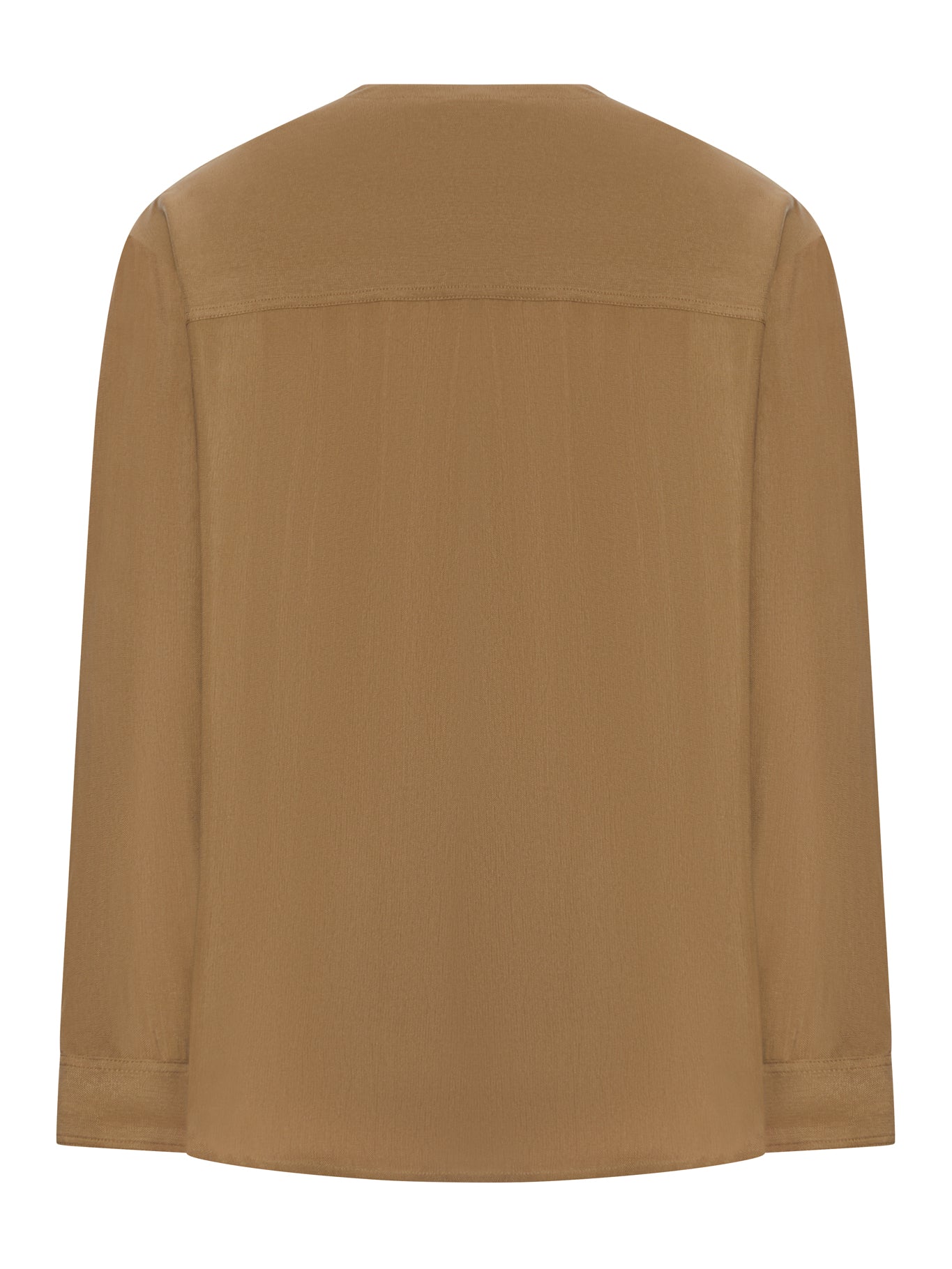 VISCOSE BLOUSE WITH V-NECK AND PATCH POCKET