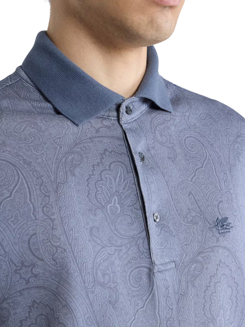 COTTON POLO SHIRT WITH ARNICA PATTERN