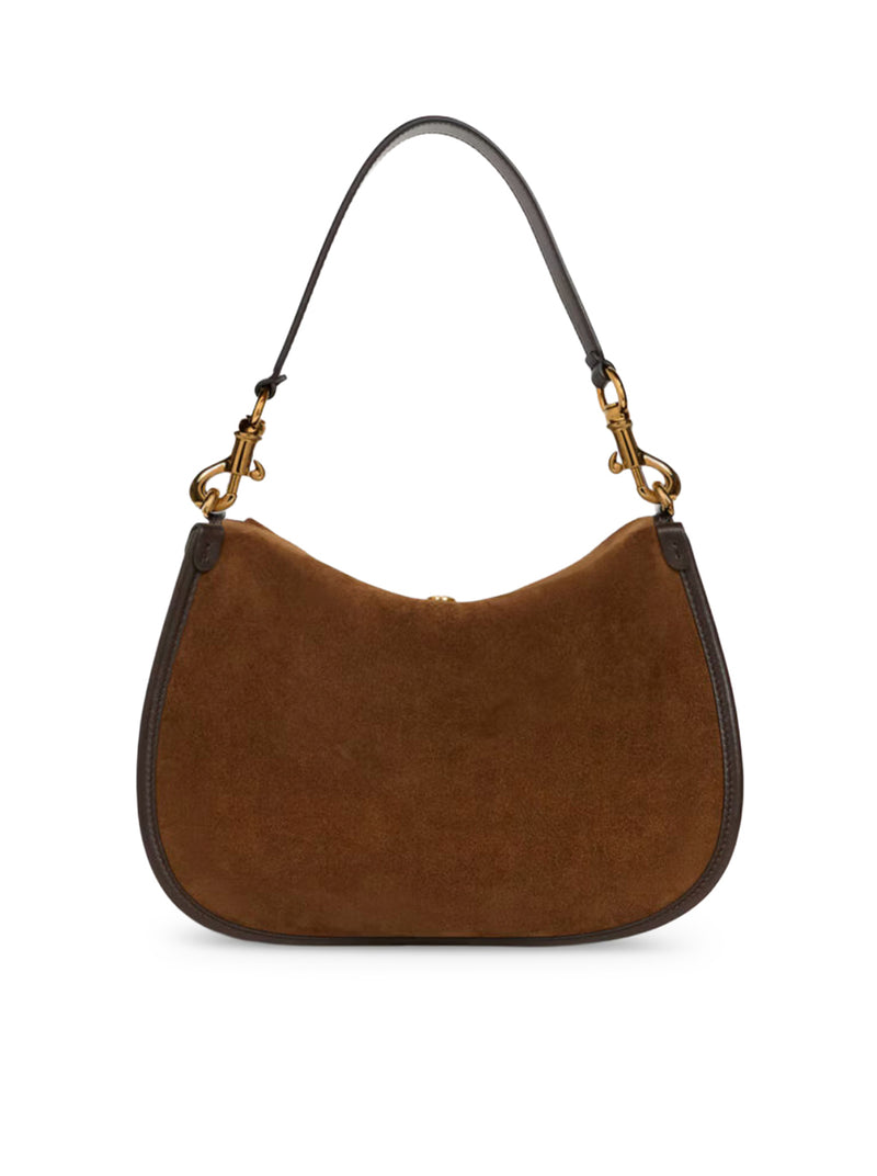 MEDIUM PONY BAG IN SUEDE WITH EMBROIDERY