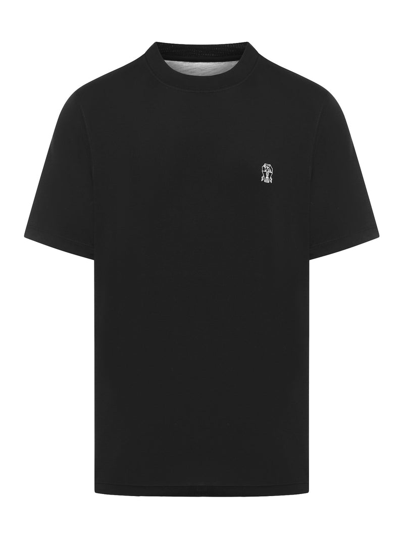 COTTON T-SHIRT WITH CONTRASTING LOGO PRINT