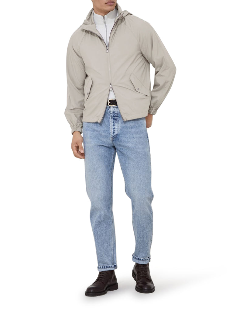 UNLINED OUTERWEAR IN TECHNICAL FABRIC WITH HOOD