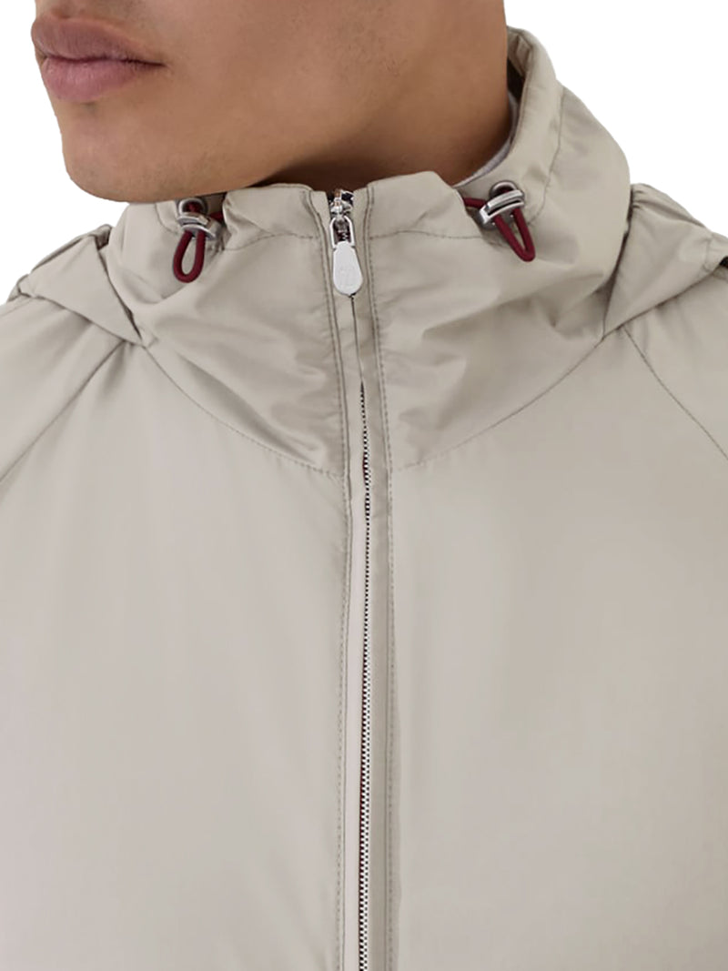 UNLINED OUTERWEAR IN TECHNICAL FABRIC WITH HOOD