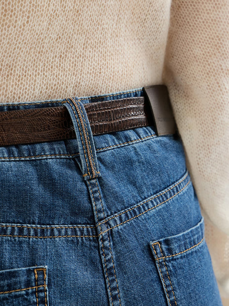 BAGGY LIGHTWEIGHT DENIM TROUSERS WITH FURNITURE