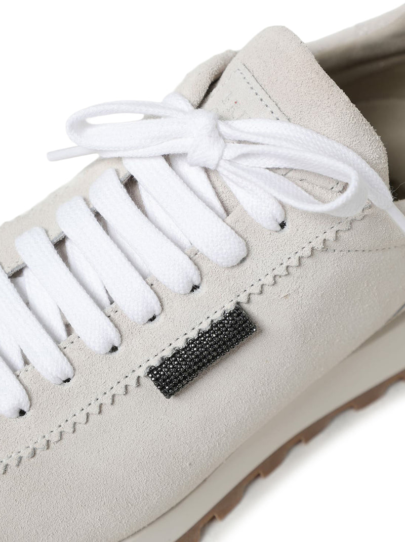 SUEDE RUNNERS WITH SHINY TAB