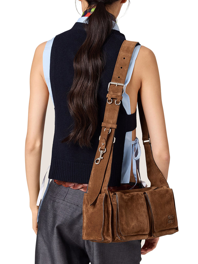 UTILITAIRE SHOULDER BAG IN SUEDE LEATHER