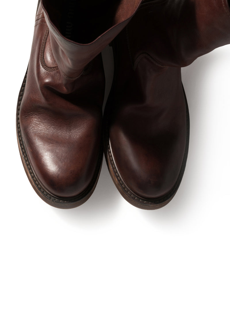 FOULE CALF LEATHER ANKLE BOOTS