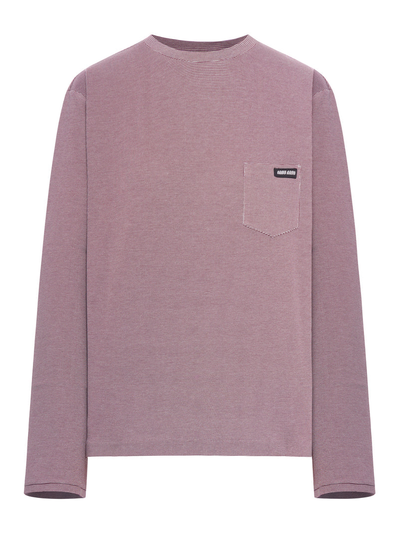 JACQUARD JERSEY T-SHIRT WITH LOGO PATCH