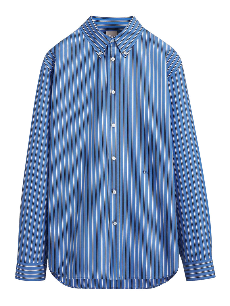 DIOR EMBROIDERED SHIRT IN STRIPED COTTON POPLIN