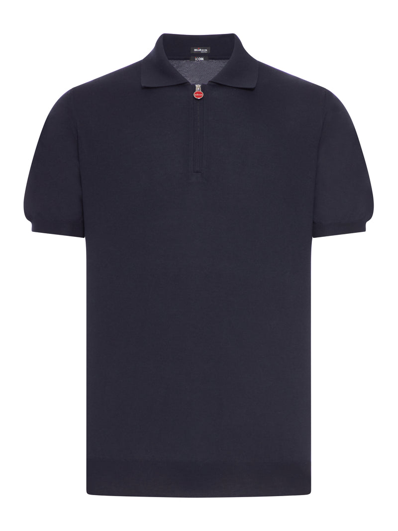 SOLID COLOR COTTON KNITTED POLO SHIRT