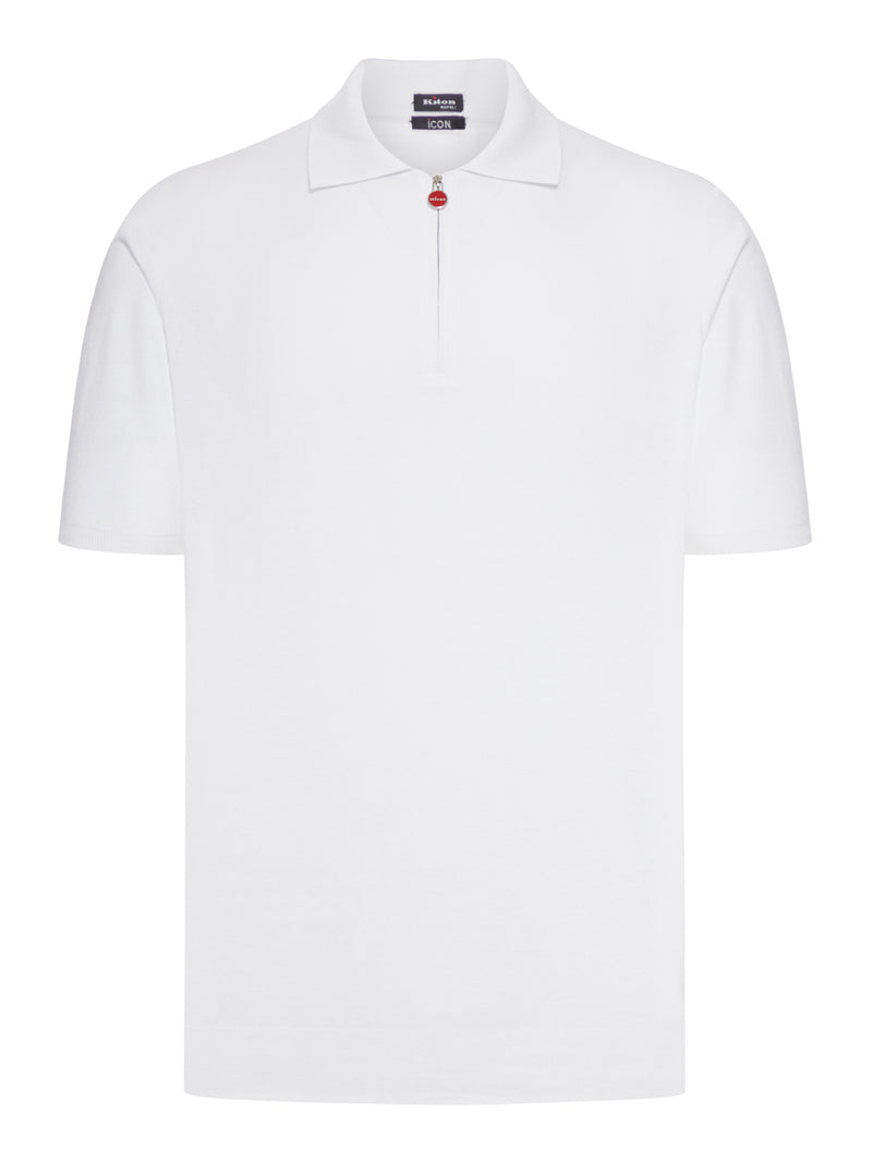 SOLID COLOR COTTON KNITTED POLO SHIRT