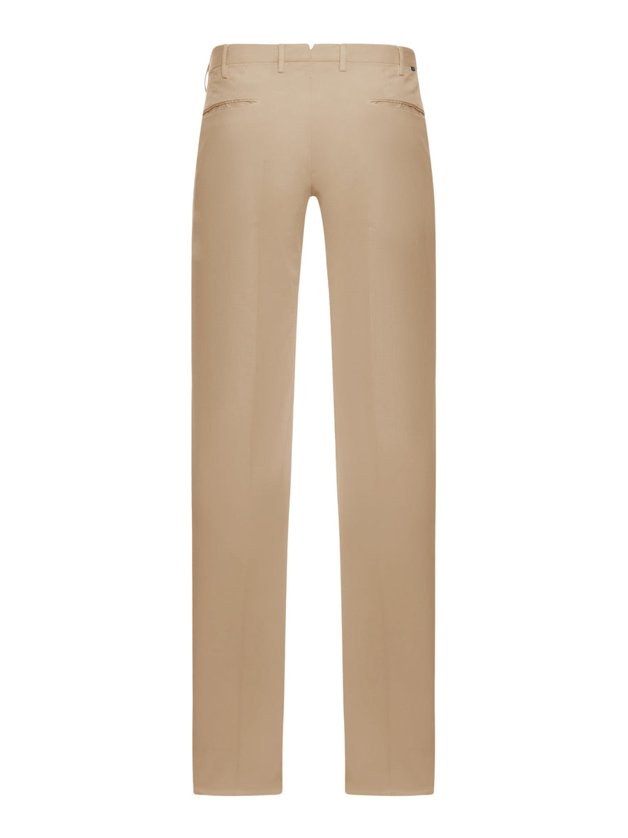SLIM FIT TAILORED COTTON TROUSERS