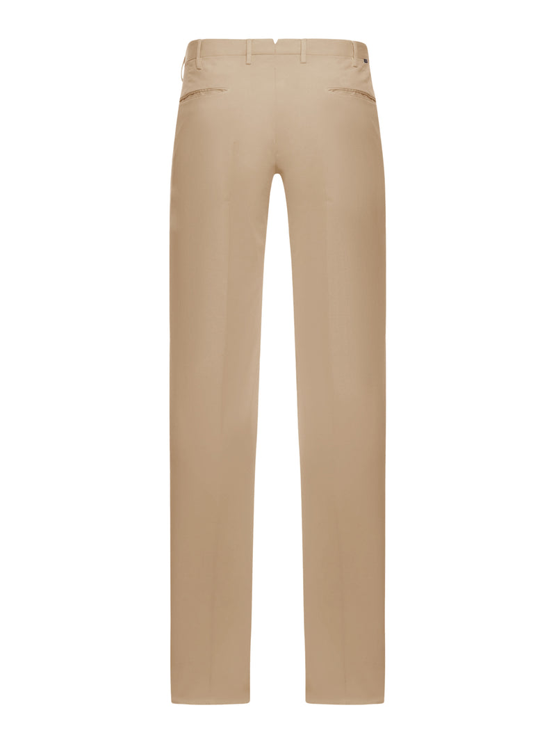 SLIM FIT TAILORED COTTON TROUSERS