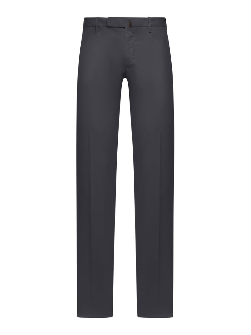 SLIM FIT TAILORED COTTON TROUSERS