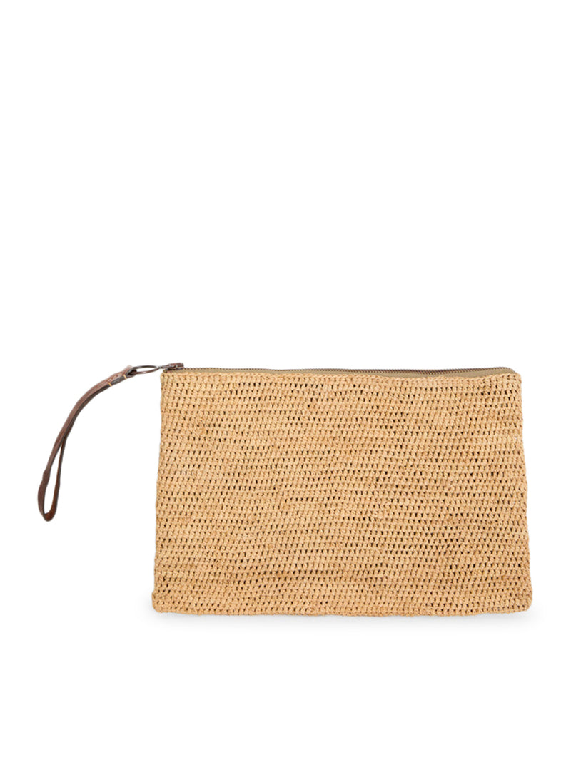 AMPY RAFFIA CLUTCH