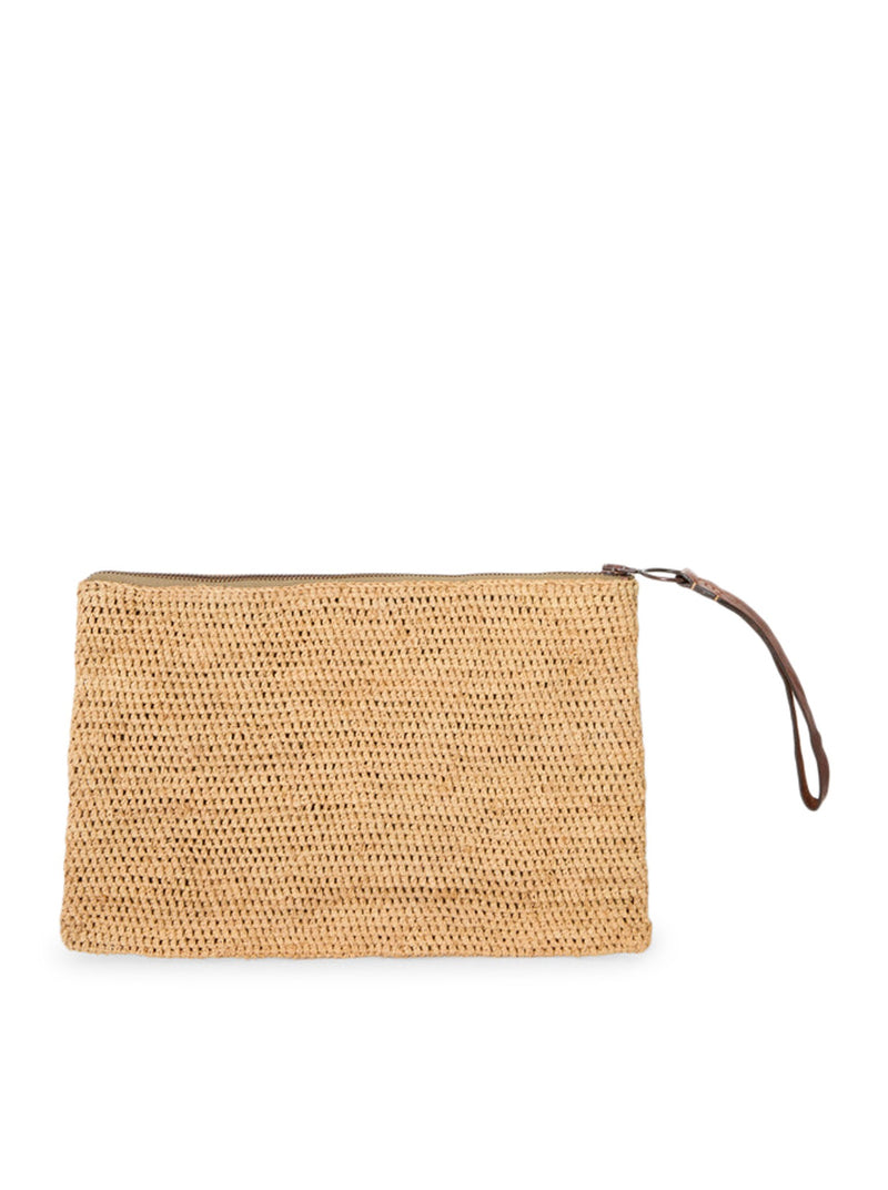 AMPY RAFFIA CLUTCH