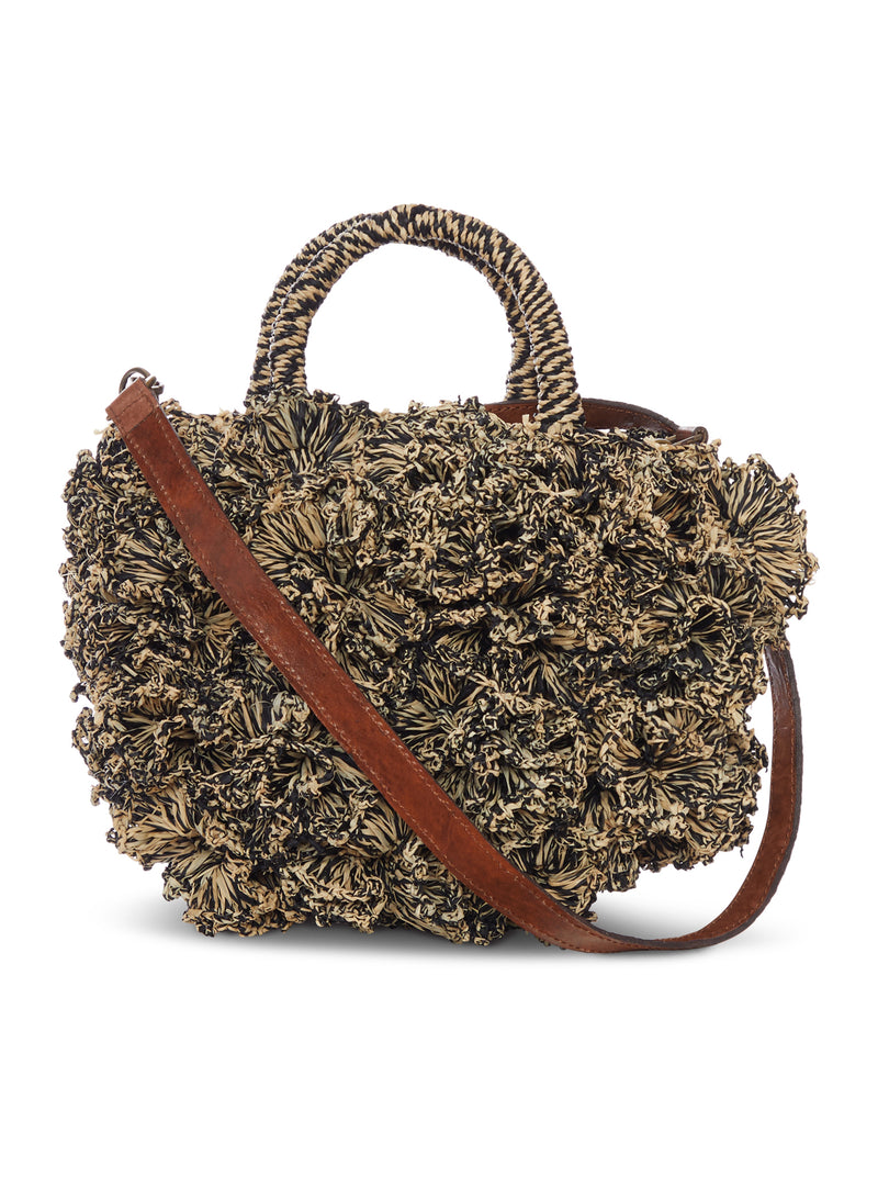 CORAL RAFFIA BAG