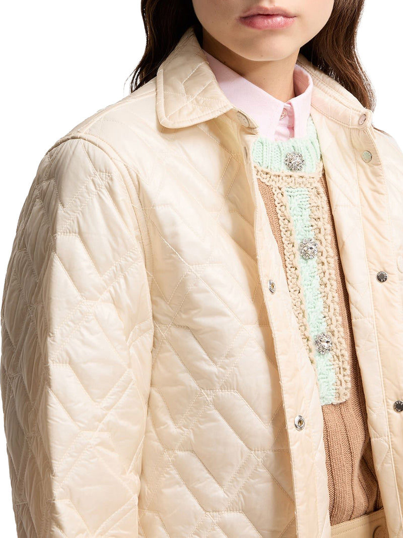 DIAMOND QUILTED PADDED SHIRT JACKET