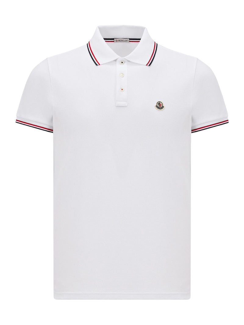 COTTON PIQUET POLO SHIRT WITH TRICOLOR TRIM