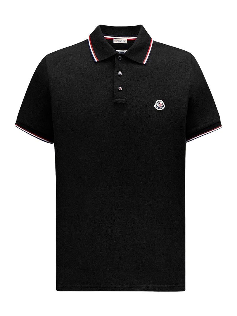 COTTON PIQUET POLO SHIRT WITH TRICOLOR TRIM