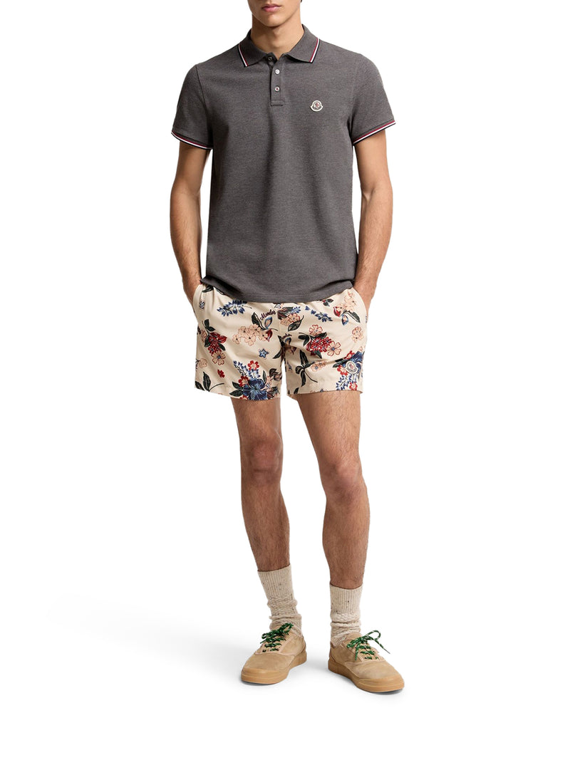 COTTON PIQUET POLO SHIRT WITH TRICOLOR TRIM