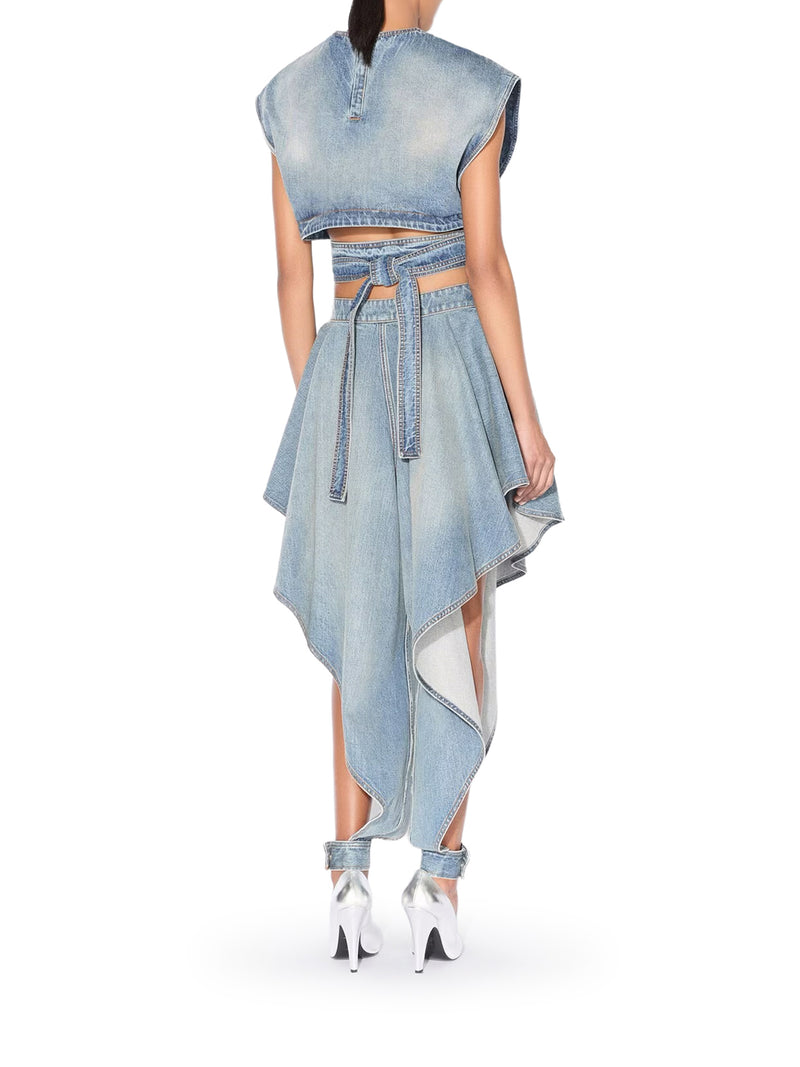 DENIM TOP WITH BELT
