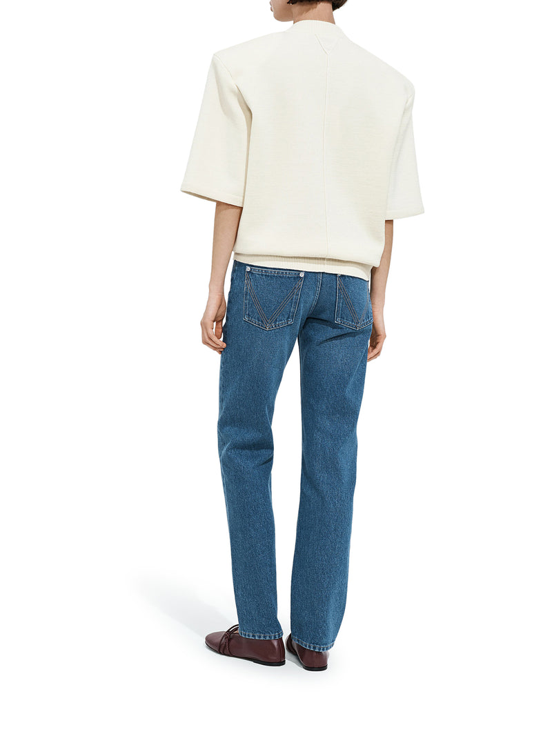 STRAIGHT LEG MEDIUM WASH JEANS