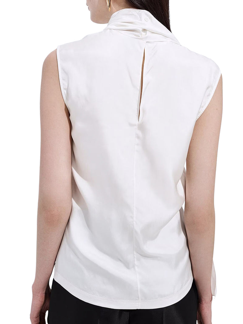 SILK STRETCH SATIN TOP