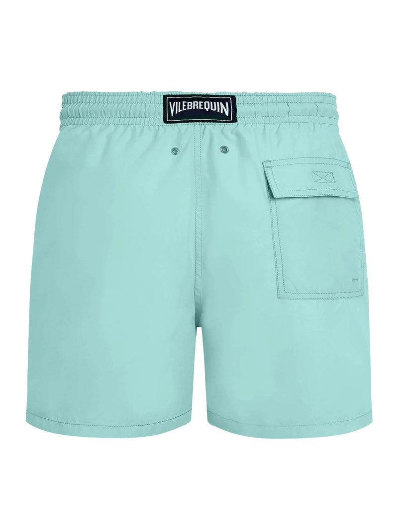 SINGLE COLOR SWIMSUIT WITH ENGRAVED LOGO