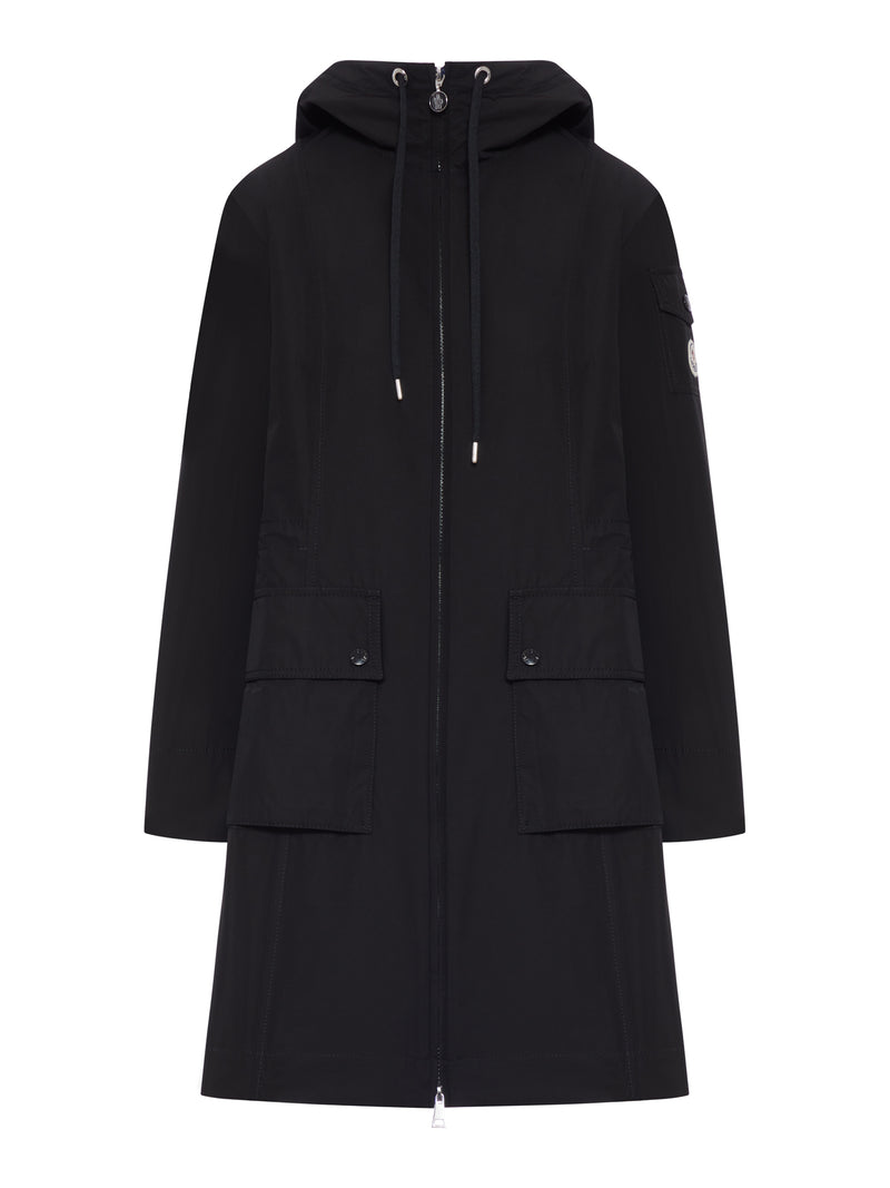LONG PARKA WITH HOOD IN TECHNICAL FABRIC