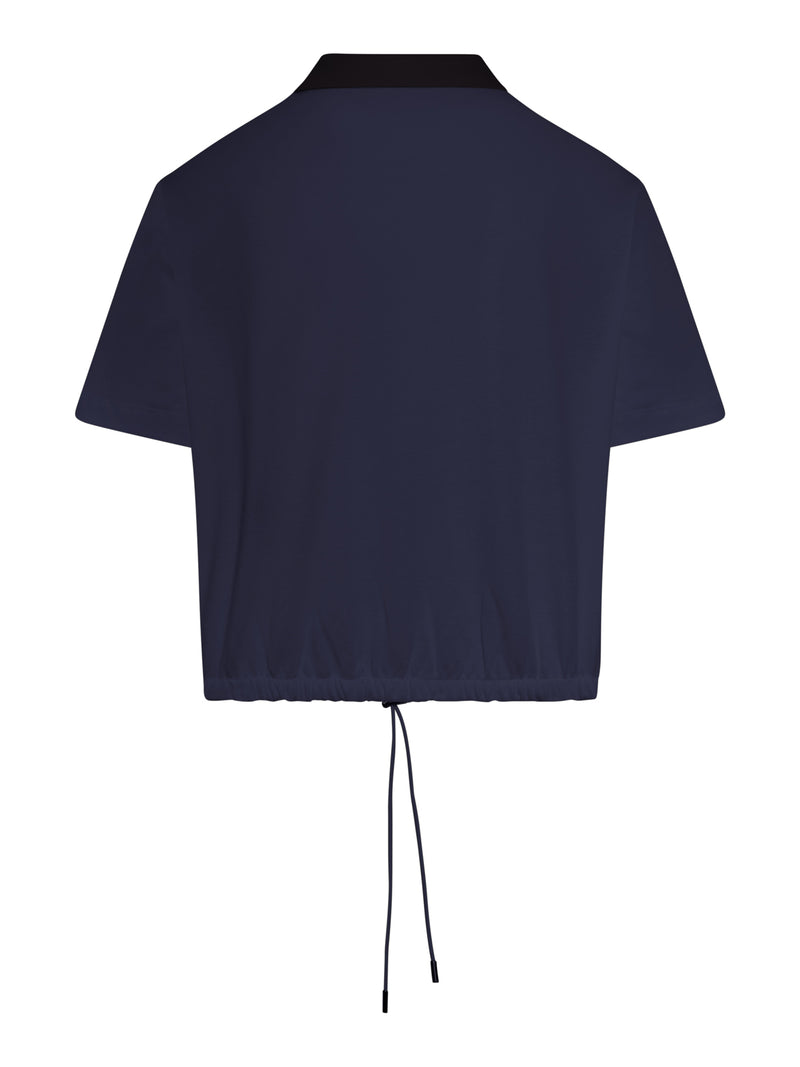 PIQUE POLO SHIRT WITH DRAWSTRING AT THE BOTTOM