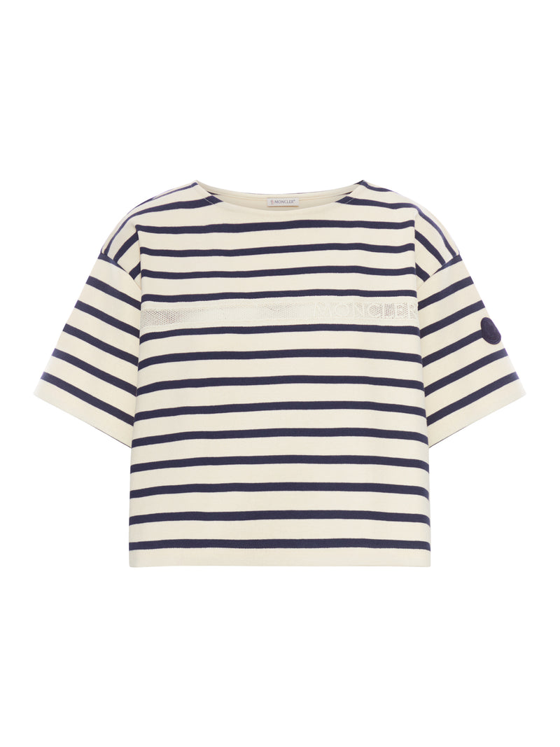 STRIPED CROP T-SHIRT WITH LOGO