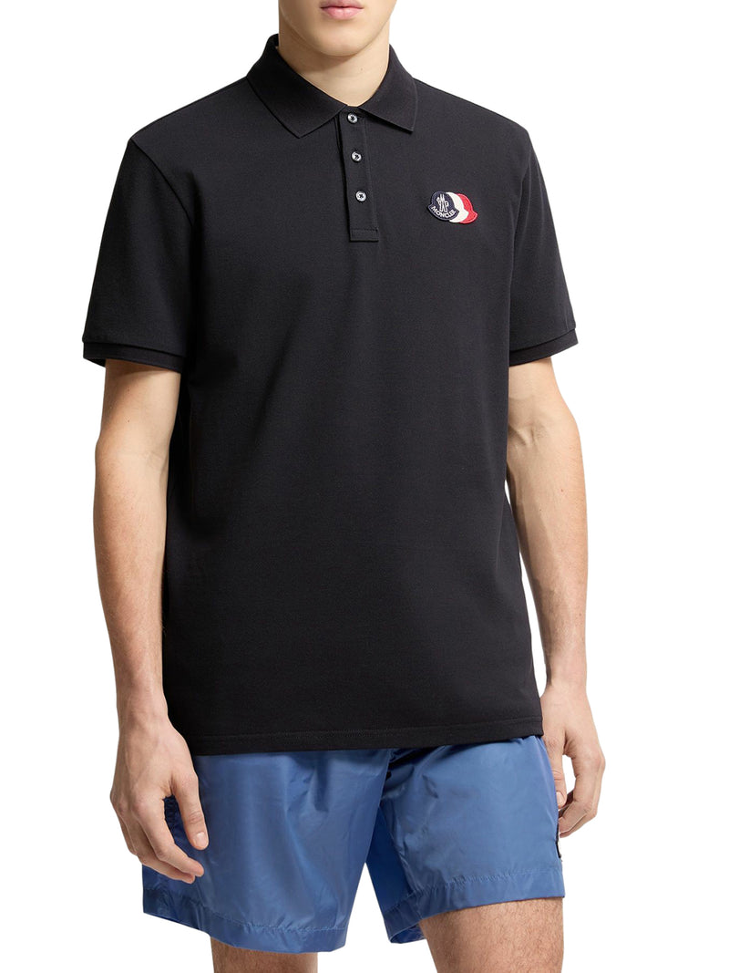 COTTON PIQUET POLO SHIRT WITH LOGO PATCH