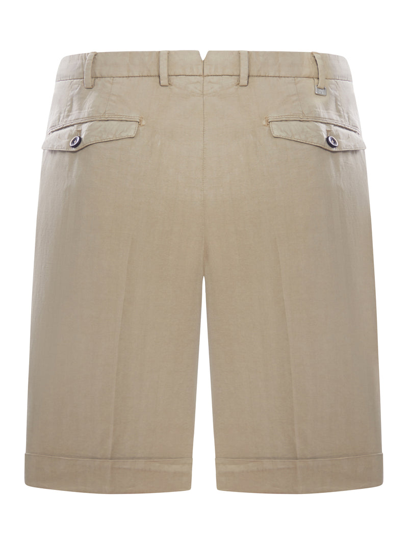 LINEN BLEND BERMUDA SHORTS