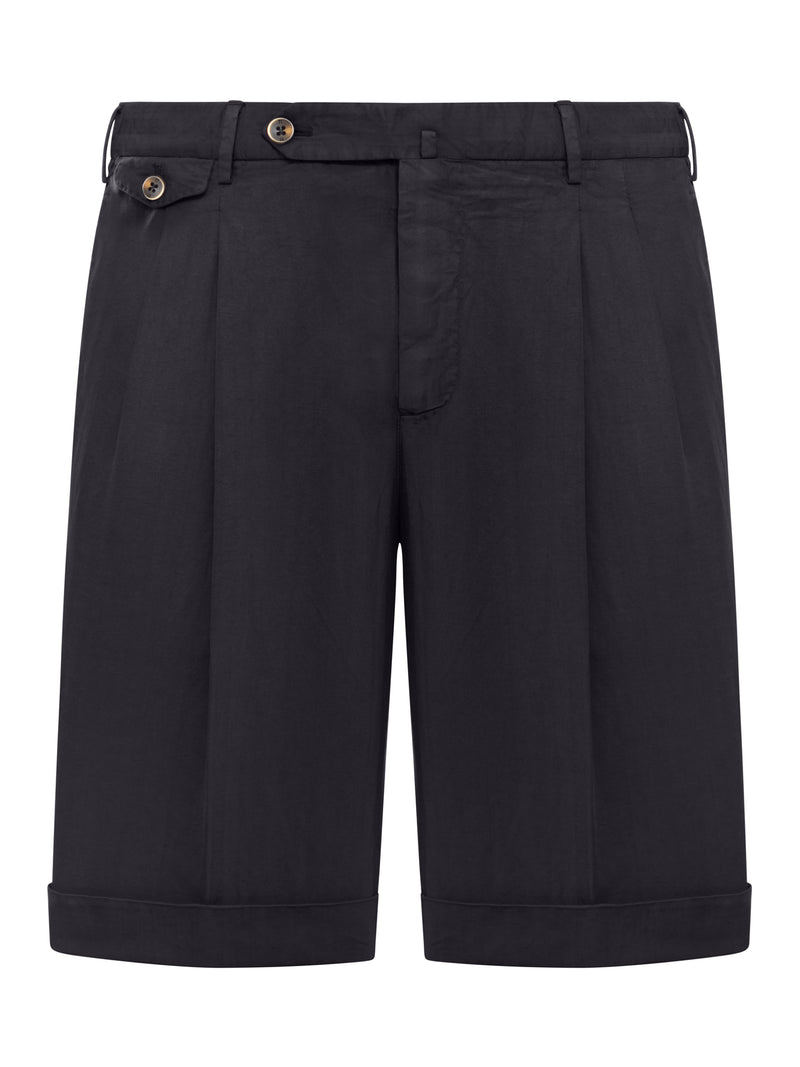 LINEN BLEND BERMUDA SHORTS