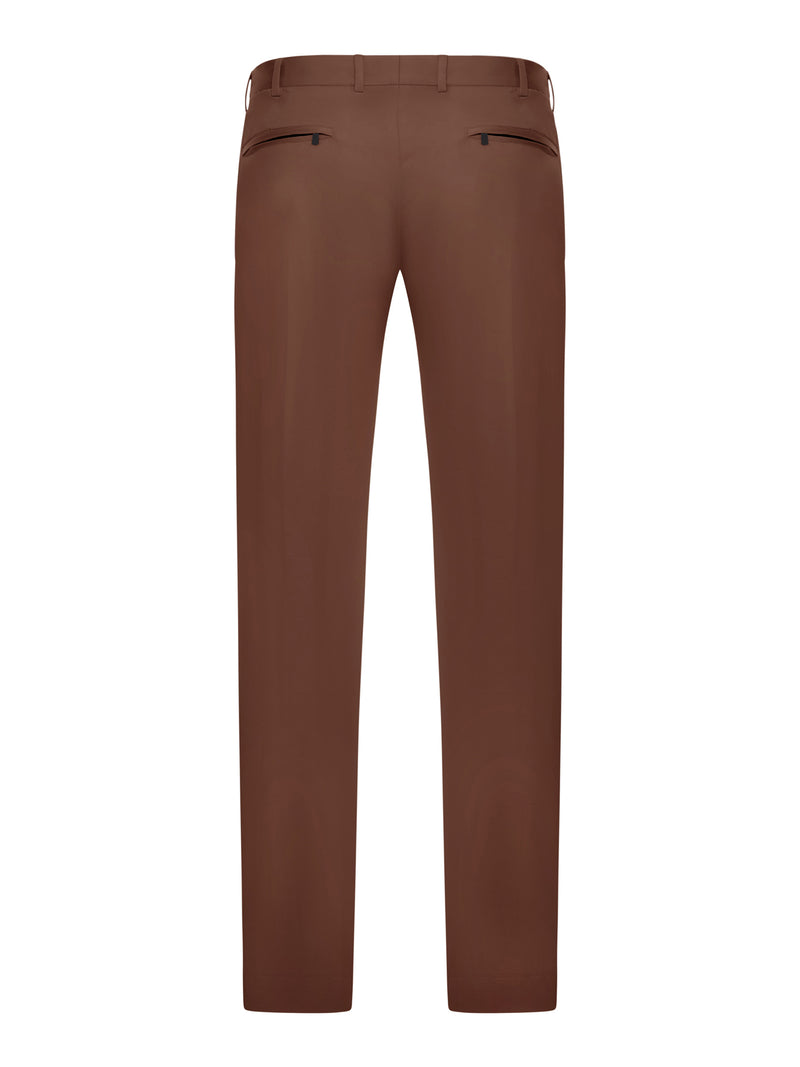 TAILORED COTTON BLEND TROUSERS