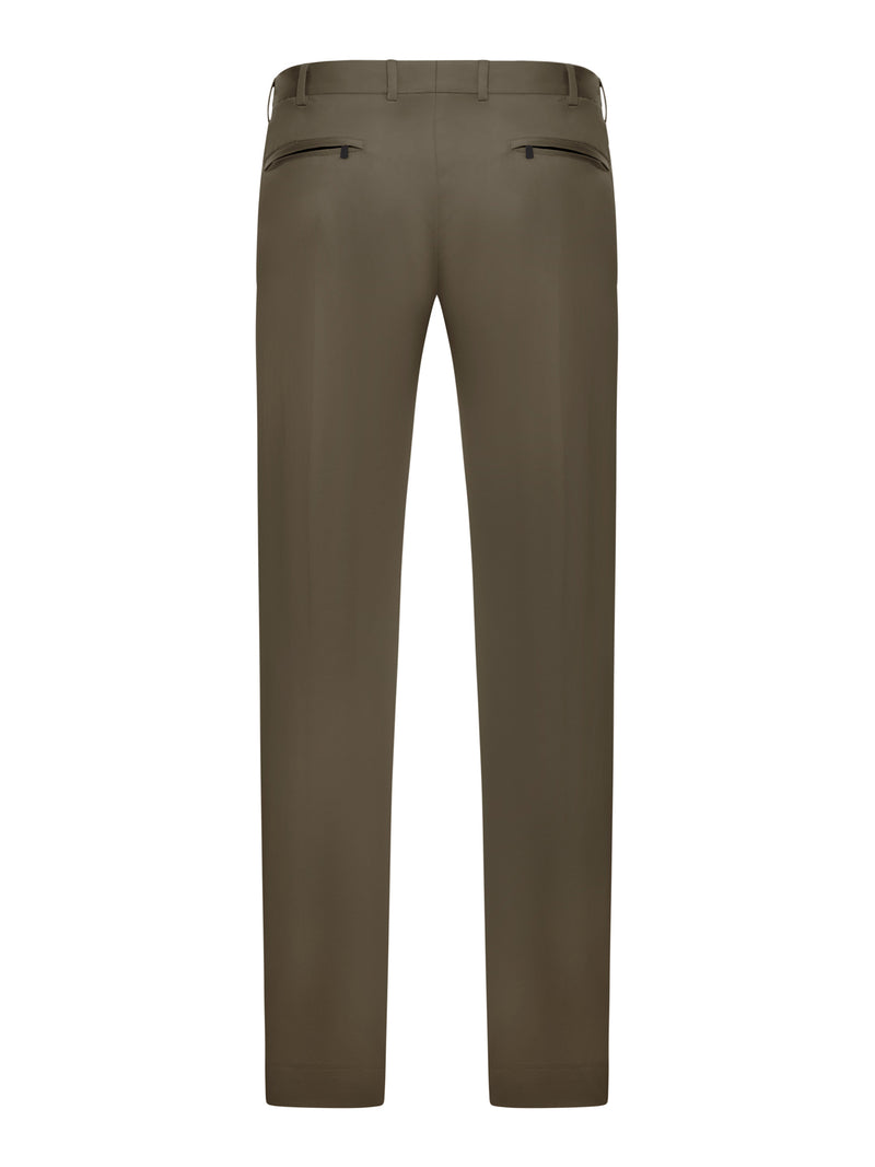 TAILORED COTTON BLEND TROUSERS