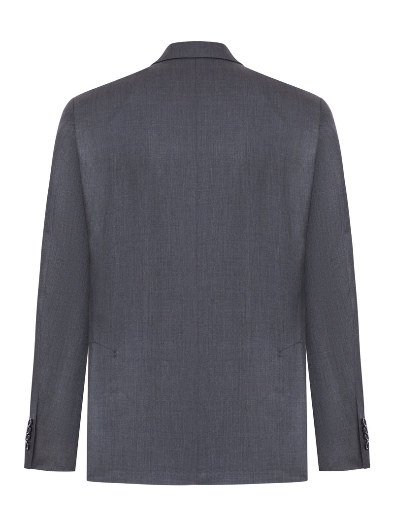 TAILORED DOUBLE-BREASTED BLAZER IN WOOL AND SILK BLEND