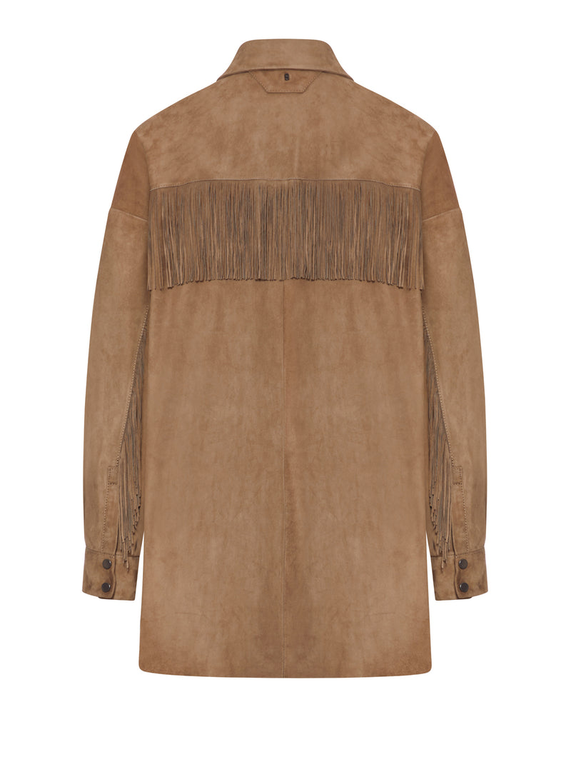 LEATHER JACKET WITH FRINGES